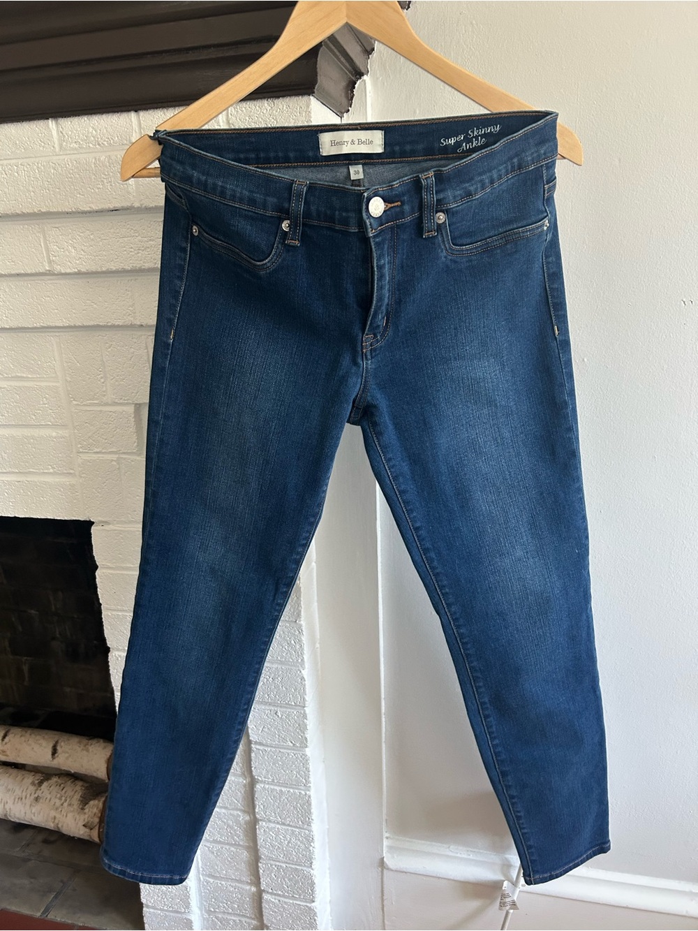 Henry & Belle Dark Blue Super Skinny Ankle Jeans size 30